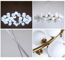 GobekUsa Contemporary Black and Gold Chandelier - White Glass Ball