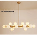 GobekUsa Contemporary Black and Gold Chandelier - White Glass Ball