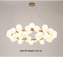 GobekUsa Contemporary Black and Gold Chandelier - White Glass Ball