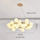 GobekUsa Contemporary Black and Gold Chandelier - White Glass Ball