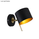 GobekUsa Contemporary Metal Drum Wall Sconce Light - Black, 1 Bulb - Bedroom Lighting Fixture