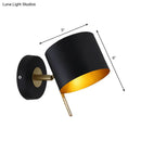 GobekUsa Contemporary Metal Drum Wall Sconce Light - Black, 1 Bulb - Bedroom Lighting Fixture