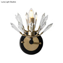 GobekUsa Contemporary Black and Gold Sputnik Crystal Sconce Light - Wall Mounted