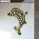 GobekUsa Contemporary LED Crystal Prism Dolphin Wall Light in Warm/White - Nickle Wall Mount Fixture