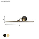 GobekUsa Contemporary Black/Brass Metal Vanity Bar Light with Adjustable Arm - 18"/23" Width