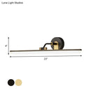 GobekUsa Contemporary Black/Brass Metal Vanity Bar Light with Adjustable Arm - 18"/23" Width