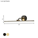 GobekUsa Contemporary Black/Brass Metal Vanity Bar Light with Adjustable Arm - 18"/23" Width