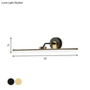 GobekUsa Contemporary Black/Brass Metal Vanity Bar Light with Adjustable Arm - 18"/23" Width