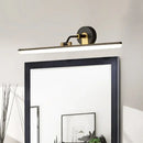 GobekUsa Contemporary Black/Brass Metal Vanity Bar Light with Adjustable Arm - 18"/23" Width