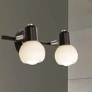 GobekUsa Contemporary Globe Sconce Light with Metal and Milk Glass, 2/3 Lights, Wall Fixture in Black - Perfect for Living Room Vanity