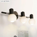 GobekUsa Contemporary Globe Sconce Light with Metal and Milk Glass, 2/3 Lights, Wall Fixture in Black - Perfect for Living Room Vanity
