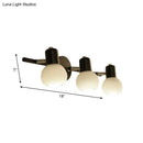 GobekUsa Contemporary Globe Sconce Light with Metal and Milk Glass, 2/3 Lights, Wall Fixture in Black - Perfect for Living Room Vanity
