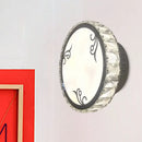 GobekUsa Contemporary LED Circular Wall Light - Clear Crystal Design - Warm or White Light Option - Wall Mounted Lighting