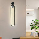 GobekUsa Contemporary Black Elliptical LED Wall Mounted Light Fixture for Study Room - Metallic Design