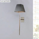 GobekUsa Contemporary Black Fabric Tapered LED Wall Sconce Light for Bedside Lighting