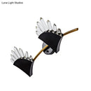 GobekUsa Contemporary Black Fan Wall Light Fixture - Metal Sconce with Clear Crystal Prism - 1/2-Light