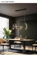GobekUsa Contemporary Black Glass Pendant Lighting for Dining Table - Island Ceiling Light