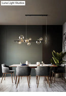 GobekUsa Contemporary Black Glass Pendant Lighting for Dining Table - Island Ceiling Light