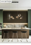 GobekUsa Contemporary Black Glass Pendant Lighting for Dining Table - Island Ceiling Light