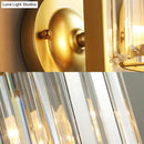 GobekUsa Contemporary Clear Crystal Drum Wall Sconce Lighting - Black/Gold 1 Light Wall Lamp for Bedroom