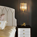 GobekUsa Contemporary Clear Crystal Drum Wall Sconce Lighting - Black/Gold 1 Light Wall Lamp for Bedroom