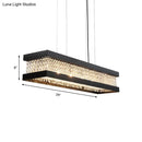 GobekUsa Contemporary Black/Gold Crystal Island Pendant Lighting - Rectangle Shape, 6/7/9 Lights
