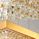 GobekUsa Contemporary Black/Gold Crystal Island Pendant Lighting - Rectangle Shape, 6/7/9 Lights