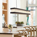 GobekUsa Contemporary Black/Gold Crystal Island Pendant Lighting - Rectangle Shape, 6/7/9 Lights