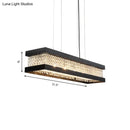 GobekUsa Contemporary Black/Gold Crystal Island Pendant Lighting - Rectangle Shape, 6/7/9 Lights