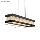 GobekUsa Contemporary Black/Gold Crystal Island Pendant Lighting - Rectangle Shape, 6/7/9 Lights
