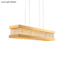 GobekUsa Contemporary Black/Gold Crystal Island Pendant Lighting - Rectangle Shape, 6/7/9 Lights