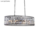 GobekUsa Contemporary Black/Gold Crystal Pendant Light with 6 Prisms - Elliptical Dining Room Island Chandelier