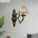 GobekUsa Contemporary Wall-mounted Black and Gold Conic Crystal Prism Sconce Light with 1 Bulb