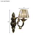 GobekUsa Contemporary Wall-mounted Black and Gold Conic Crystal Prism Sconce Light with 1 Bulb