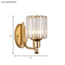 GobekUsa Cylinder Crystal Rectangle Wall Sconce - Contemporary Bedroom Light with Black/Gold Backplate