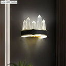GobekUsa Clear Cut Crystal LED Wall Sconce in Black- Contemporary Wall Mount Lighting for Sitting Room
