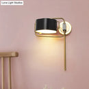 GobekUsa Contemporary Acrylic LED Drum Wall Sconce in Black Finish for Bedroom Lighting