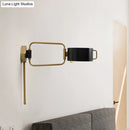 GobekUsa Contemporary Acrylic LED Drum Wall Sconce in Black Finish for Bedroom Lighting