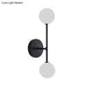 GobekUsa Contemporary Black/Gold Ball Sconce Light - Opal Glass, LED, Flush Mount, 2 Lights