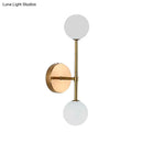 GobekUsa Contemporary Black/Gold Ball Sconce Light - Opal Glass, LED, Flush Mount, 2 Lights