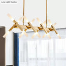 GobekUsa Contemporary Black/Gold Island Pendant Light with Cross Iron Shade - Perfect for Living Room (16/20-Light)