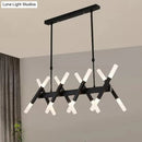 GobekUsa Contemporary Black/Gold Island Pendant Light with Cross Iron Shade - Perfect for Living Room (16/20-Light)