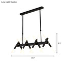 GobekUsa Contemporary Black/Gold Island Pendant Light with Cross Iron Shade - Perfect for Living Room (16/20-Light)