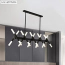 GobekUsa Contemporary Black/Gold Island Pendant Light with Cross Iron Shade - Perfect for Living Room (16/20-Light)