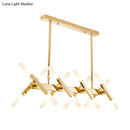 GobekUsa Contemporary Black/Gold Island Pendant Light with Cross Iron Shade - Perfect for Living Room (16/20-Light)