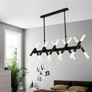 GobekUsa Contemporary Black/Gold Island Pendant Light with Cross Iron Shade - Perfect for Living Room (16/20-Light)
