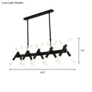 GobekUsa Contemporary Black/Gold Island Pendant Light with Cross Iron Shade - Perfect for Living Room (16/20-Light)