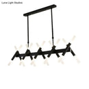 GobekUsa Contemporary Black/Gold Island Pendant Light with Cross Iron Shade - Perfect for Living Room (16/20-Light)