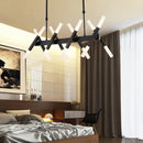 GobekUsa Contemporary Black/Gold Island Pendant Light with Cross Iron Shade - Perfect for Living Room (16/20-Light)