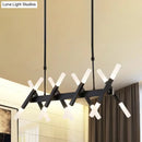 GobekUsa Contemporary Black/Gold Island Pendant Light with Cross Iron Shade - Perfect for Living Room (16/20-Light)
